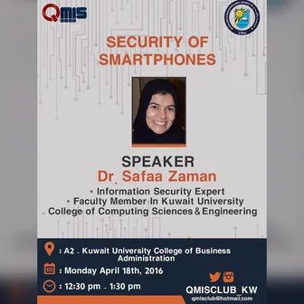 Seminar: security of smartphones, with Dr. Safaa Zaman