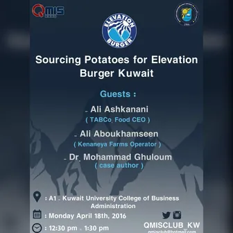 Seminar: sourcing potatoes for Elevation Burger Kuwait